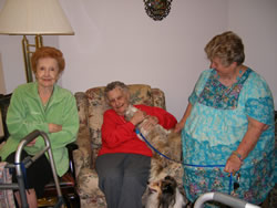 Residents in community room